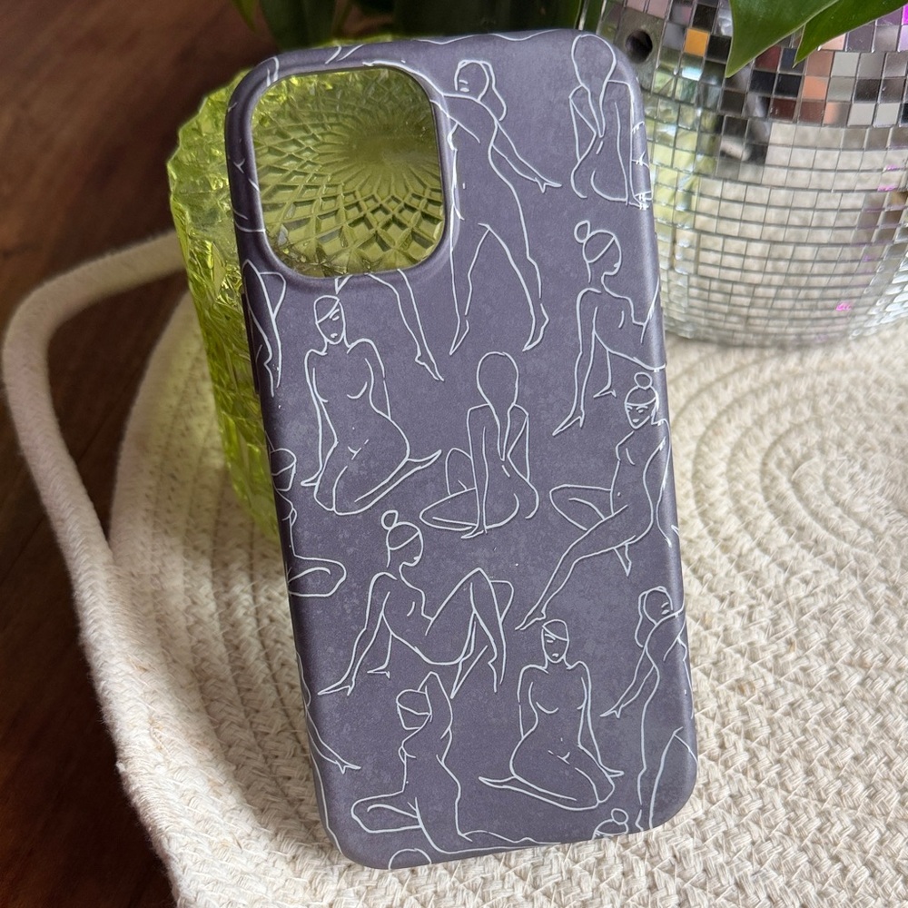 Velvet Caviar iPhone 12 Pro Case Gray Modern Line Art Matte Protective